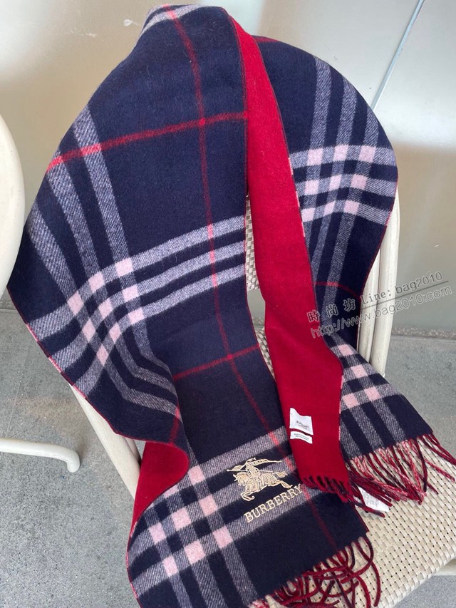 Burberry外貿出口尾單羊羔絨格紋雙面圍巾 巴寶莉2021經典巴格雙面圍巾  mmj1090